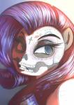 bodypaint bone calavera_face_paint face_paint female hair holidays purple_hair skull skull_face_paint solo skycrown calavera day_of_the_dead friendship_is_magic hasbro my_little_pony rarity_(mlp) equid equine horse mammal pony absurd_res headshot_portrait hi_res portrait