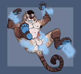 anal anal_penetration anthro anthro_penetrated ball_tuft balls barbell_piercing blue_hair brown_body brown_fur disembodied_hand ear_piercing erection feet foot_fetish foot_lick fur genitals ghost_hand hair humanoid_genitalia humanoid_penis licking male male_anthro male_penetrated muscular muscular_anthro muscular_male nipple_barbell nipple_piercing nipples nude nude_anthro nude_male open_mouth pawpads penetration penile penile_penetration penis penis_in_ass piercing pink_penis simple_background spread_legs spreading striped_body striped_fur stripes tail tan_body tan_fur teeth tongue tongue_out translucent translucent_penis tuft vein veiny_penis white_body white_fur labradorszn felid mammal pantherine tiger 2025 hi_res
