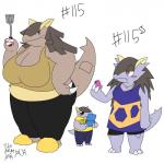 1:1 2019 anthro baby_kangaskhan big_breasts blush breasts claws clothed clothing digital_media_(artwork) female generation_1_pokemon generation_6_pokemon group hair hi_res huge_breasts kangaskhan mammal mega_evolution mega_kangaskhan mother_(lore) nintendo parent_(lore) pokemon pokemon_(species) red_eyes simple_background smile son_(lore) thick_thighs tmm4 toe_claws white_background