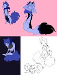 ambiguous_gender blue_body blue_fur duo feral feralized fur semi-anthro 2n2n cartoon_network steven_universe lapis_lazuli_(steven_universe) canid canine fox mammal rodent sciurid tree_squirrel 2018 multiple_images