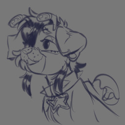 ambiguous_gender blush blush_stickers coontail_hair cute_fangs ear_piercing fangs feral forked_tongue heart_symbol piercing shell solo sparklefur teeth tongue tongue_out puppydirt snuppy 1:1 2d_animation animated frame_by_frame guide_lines sketch