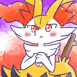 :o ambiguous_anthro ambiguous_gender anthro biped blush blush_stickers front_view hands_together low-angle_view open_mouth simple_background snout solo stick annyui0611 nintendo pokemon braixen canid generation_6_pokemon mammal pokemon_(species) 1:1 2024 digital_drawing_(artwork) digital_media_(artwork) hi_res japanese_description translated_description