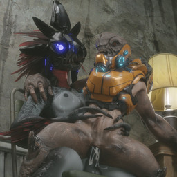 3_fingers 4_fingers anthro anthro_penetrating anthro_penetrating_female arm_around_partner arm_around_shoulders arm_feathers arm_tuft armor avian_caruncle balls blue_eyes bodily_fluids brown_eyes chair chair_position claws cum cum_in_vagina cum_inside drooling duo face_covered feather_hair feathered_crest feathers female female_on_anthro female_penetrated finger_claws fingers from_behind_position furniture genital_fluids genitals glowing glowing_eyes grey_body grey_scales hand_on_hip hands_on_hips head_crest headgear headgear_only helmet helmet_only lamp looking_pleasured male male/female male_anthro male_penetrating male_penetrating_female nipples non-mammal_nipples on_chair penetration penile penile_penetration penis penis_in_vagina pseudo_hair red_body red_feathers saliva scales sex sitting sitting_on_chair sweat tuft vaginal vaginal_penetration synca pickle_juice_(modeler) halo_(series) microsoft xbox_game_studios blackwatch alien avian kig-yar scalie t'vaoan unggoy 1:1 3d_(artwork) colored digital_media_(artwork) hi_res