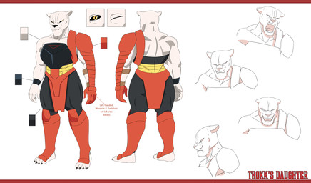 4_toes 5_fingers angry anthro armor back_muscles bare_back bare_shoulders barefoot big_mouth_(anatomy) biped black_claws black_clothing black_cuffs black_nose black_sclera black_skinsuit bottomwear breastplate broad_shoulders butt chin_tuft claws clothed clothed_anthro clothed_female clothing collarbone cuffs_(clothing) ears_aside eyes_closed facial_tuft fangs feet female finger_claws fingers fully_clothed fully_clothed_anthro fully_clothed_female fur fur_tuft glistening glistening_eyes greaves grin grinning_at_viewer grumpy half-closed_eyes humanoid_hands iris light_body light_fur loincloth looking_at_viewer monotone_body monotone_fur mouth_closed multicolored_bottomwear multicolored_breastplate multicolored_clothing multicolored_loincloth multiple_angles muscular muscular_anthro muscular_arms muscular_female muscular_thighs narrowed_eyes one_eye_half-closed open_mouth open_smile pauldron plantigrade pupils red_armor red_greaves red_pauldron red_text simple_background skinsuit slit_pupils smile smiling_at_viewer solo standing straight_legs teeth text thick_neck three-quarter_view tight_clothing toe_claws toes tongue tuft two_tone_bottomwear two_tone_breastplate two_tone_clothing two_tone_loincloth white_background white_body white_ears white_fur white_inner_ear wide_hipped_anthro wide_hipped_female wide_hips yellow_eyes aspirantpill image_comics invincible_(image_comics) thokk's_daughter felid lion mammal pantherine 2025 character_name digital_drawing_(artwork) digital_media_(artwork) english_text hi_res letterbox model_sheet