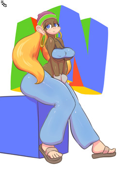 alternative_fashion amekaji anthro big_breasts big_butt blonde_hair breasts butt cleavage clothed clothing ear_piercing ear_ring eyelashes female footwear ganguro_(fashion) gyaru hair hat headgear headwear hoop_ear_ring j-fashion nipple_outline piercing ring_piercing sandals shoes sitting smile solo streetwear thick_thighs y2k_(fashion) immortalstar donkey_kong_(series) nintendo tiny_kong haplorhine kong mammal monkey primate hi_res
