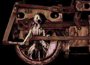 ambiguous_gender ambiguous_humanoid blood bodily_fluids death disembowelment fur gore guts horror_(theme) intestines locomotive mechanophilia open_mouth organs pain rust solo tail tan_body tan_fur train vehicle wheel white_body white_fur wounded jejejunum ember_(jejejunum) humanoid spirit tailed_humanoid 2025 digital_media_(artwork) digital_painting_(artwork) hi_res painting_(artwork)