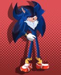 5_fingers anthro fingers male pose smile smirk solo teeth_showing d00dled00dd sega sonic_the_hedgehog_(series) apex_the_hedgehog fan_character eulipotyphlan hedgehog mammal hi_res pinup