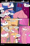 3_toes 4_fingers anthro babs_bunny breasts buster_bunny clothed clothing comic dam_(artist) dialogue english_text feet female fingers genitals group hi_res lagomorph leporid male mammal mephitid plantigrade rabbit shower speech_bubble text tiny_toon_adventures toes toony train vehicle warner_brothers