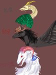 absurd_res asian_mythology bovid caprine chinese_mythology dragon east_asian_mythology eastern_dragon equid equine female feral goat group hi_res horn horse jidiao long_horn mammal mythological_creature mythological_scalie mythology orientaldragon saki_kurokoma scalie silverywhite touhou trio yachie_kicchou yuuma_toutetsu