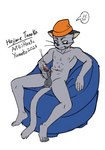 abs anthro athletic athletic_male beanie bodily_fluids clothing cum cumshot ejaculation genital_fluids hat headgear headgear_only headwear male masturbation simple_background sitting solo white_background raxkiyamato odd_taxi hajime_tanaka_(odd_taxi) cougar felid feline mammal censored