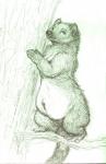 female feral naturally_censored nude outside overweight overweight_female overweight_feral solo oddwilds gulonine mammal marten mustelid musteline 2015 sketch