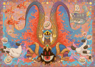 abstract_background ambiguous_gender anthro armless boat detailed_background duo_focus feral fingerless_(marking) fire flaming_wings floating_hands gear green_eyes group legless looking_at_viewer magic magic_circle male membrane_(anatomy) membranous_wings mouth_eye open_mouth open_smile orange_body shadow_face size_difference smile spacecraft star unusual_anatomy unusual_wings vehicle watercraft wings yellow_eyes unknown_artist kirby's_return_to_dream_land kirby_(series) kirby_star_allies mythology nintendo landia lor_starcutter magolor magolor_soul master_crown alien dragon mythological_creature mythological_scalie scalie waddling_head digital_drawing_(artwork) digital_media_(artwork) official_art