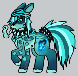 accessory ambiguous_gender beanie bone cigarette cigarette_smoke clothing collar cutie_mark feral furgonomics hat headgear headwear heart_symbol hooves skull smoke smoking smoking_cigarette solo sparklefur spiked_collar spikes tail tail_accessory tail_collar jackrabbit_(artist) hasbro my_little_pony earth_pony equid equine horse mammal pony 2026 hi_res