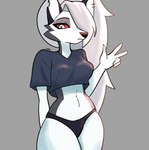 anthro female solo sunriseuwu helluva_boss mythology loona_(helluva_boss) canid canid_demon canine canis demon hellhound mammal mythological_canine mythological_creature wolf hi_res