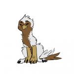 beak brown_body brown_fur claws eyes_closed feral fur paws solo white_body white_fur anonymous_artist mythology turz avian gryphon mythological_avian mythological_creature 1:1 low_res