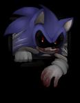 anthro black_sclera blood blue_body blue_fur bodily_fluids breaking_the_fourth_wall fur looking_at_viewer male nightmare_fuel red_eyes simple_background solo teeth through_screen transparent_background oneeyedstar creepypasta sega sonic.exe_(creepypasta) sonic_the_hedgehog_(series) sonic.exe sonic_the_hedgehog eulipotyphlan hedgehog mammal alpha_channel