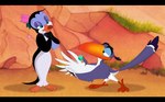 black_bars duo female flower gem half-closed_eyes male male/female marriage_proposal narrowed_eyes plant proposal rose_(flower) smile toony culu-bluebeaver disney don_bluth the_lion_king the_pebble_and_the_penguin marina_(the_pebble_and_the_penguin) zazu_(the_lion_king) avian bird bucerotiform hornbill penguin digital_drawing_(artwork) digital_media_(artwork) hi_res letterbox mixed_media painting_(artwork) traditional_media_(artwork) watercolor_(artwork)