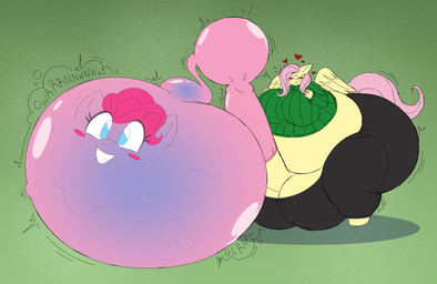 anthro balls belly big_balls big_belly big_breasts big_butt big_penis black_bottomwear black_clothing black_pants blush bodily_fluids bottomwear breasts butt clothing condom condom_transformation cum duo ejaculation excessive_cum excessive_genital_fluids eyelashes eyes_closed female filled_condom frosting_cum genital_fluids genitals green_background green_clothing green_sweater green_topwear gynomorph hair happy huge_balls huge_belly huge_breasts huge_butt huge_penis hyper hyper_balls hyper_belly hyper_breasts hyper_butt hyper_condom hyper_cum hyper_genitalia hyper_penis intersex morbidly_obese morbidly_obese_anthro morbidly_obese_gynomorph morbidly_obese_intersex motion_lines obese obese_anthro obese_gynomorph obese_intersex onomatopoeia overweight overweight_anthro overweight_gynomorph overweight_intersex pants penis pink_condom pink_hair pink_tail sexual_barrier_device simple_background smile sound_effects sweater tail text three-quarter_view tight_clothing topwear transformation unusual_bodily_fluids unusual_cum unusual_genital_fluids wings yellow_body yellow_ears yellow_wings beeblimp jalpunny friendship_is_magic hasbro my_little_pony fluttershy_(mlp) pinkie_pie_(mlp) equid equine horse mammal pony 2025 colored digital_media_(artwork) hi_res