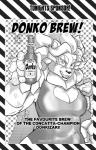 alcohol anthro beer beverage breasts cleavage clothed clothing comic daigaijin donkizari english_text felid female fur furryfight_chronicles gloves hair handwear hi_res lion mammal monochrome pantherine solo text