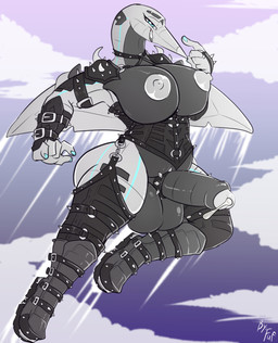 action_pose aircraft airplane anthro areola armlet balls big_balls big_breasts big_butt biped black_body black_clothing black_legwear black_stockings bodily_fluids boots bracelet breasts butt clothing corset day erection eyebrows flying footwear foreskin front_view genital_fluids genitals glans grey_body grin gynomorph humanoid_genitalia humanoid_penis intersex jewelry leaking_precum leather leather_clothing leather_legwear leather_stockings legwear lingerie looking_at_viewer machine mostly_nude multicolored_body nipples outside penis pose precum shoes shoulder_pads smile solo spiked_shoulder_pads spikes stockings thigh_highs topwear two_tone_body vehicle fuf aeromorph living_aircraft living_airplane living_machine living_vehicle 2019 hi_res