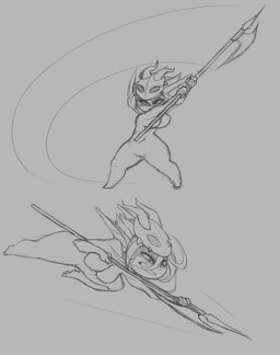 4_fingers angry attack big_breasts breasts feet female fingers genitals grey_background headgear holding_object holding_weapon humanoid_pointy_ears mask melee_weapon motion_lines multiple_poses not_furry nude pointy_ears pose simple_background solo teeth thick_thighs threatening toes tribal vulva weapon huffslove venandi_(huffslove) goblin humanoid 2019 monochrome sketch