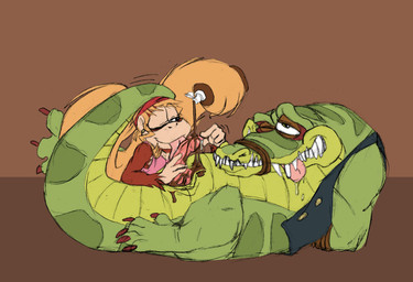 anatomically_correct anatomically_correct_genitalia anatomically_correct_penis animal_genitalia animal_penis blonde_hair bound candy chocolate chocolate_sauce claws cloaca cloacal_penis crocodilian_penis dessert duo fangs female food food_fetish food_play genitals green_eyes hair licking long_hair looking_pleasured male male/female oral penile penis penis_lick rocker sex teeth tongue tongue_out shesamonkey diddy_kong_racing donkey_kong_(series) nintendo dixie_kong krunch_the_kremling ape crocodile crocodilian haplorhine kong kremling kritter_(kremling) mammal monkey primate reptile scalie hi_res