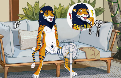animal_genitalia anthro ball balls fully_sheathed furniture genitals male nude sheath sofa solo summer tenzuki_tanuki microsoft the_elder_scrolls kovu_muabdib felid hybrid khajiit liger mammal pantherine tiger absurd_res hi_res