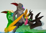 animal_genitalia anthro claws duo erection feathers genitals horn intersex intersex/male low_poly male nude penis sickle_claw simple_background teeth toe_claws kobold_dellarte bzez sek dinosaur dromaeosaurid feathered_dinosaur feathered_scalie humanoid kobold prehistoric_species reptile scalie theropod velociraptor 3d_(artwork) digital_media_(artwork)