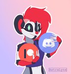 anthro discord_logo female machine patreon_logo simple_background solo astralynx discord_(app) patreon astra_(astralynx) mammal murid murine rat robot rodent hi_res