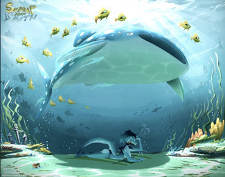 annoyed anthro blue_sclera breasts butt clothed clothing duo fangs female looking_up sea solo sunbathing swimwear teeth topless two-piece_swimsuit underwater water adrrrart charlie_(adrrrart) anthozoan aquatic arthropod carpet_shark cnidarian coral crab crustacean decapod fish malacostracan mammal sea_sponge shark whale_shark