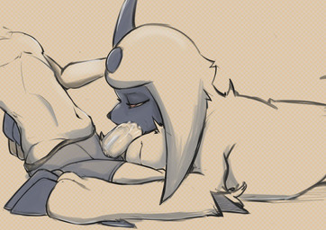 ambiguous_gender ambiguous_penetrated bestiality bodily_fluids clothing cum cum_in_mouth cum_inside duo erection fellatio feral feral_penetrated genital_fluids genitals human_on_feral human_penetrating human_penetrating_feral humanoid_genitalia humanoid_penis interspecies lidded_eyes male male/ambiguous male_on_feral male_penetrating male_penetrating_ambiguous oral oral_penetration penetration penile penis penis_poking_out penis_through_fly pokephilia sex underwear baddemo nintendo pokemon absol generation_3_pokemon human mammal pokemon_(species)