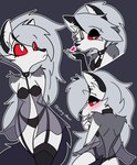 anthro babydoll blowing_kiss blush clothing ear_piercing female half-closed_eyes narrowed_eyes nightgown piercing smile solo icey_(artist) helluva_boss mythology loona_(helluva_boss) canid canid_demon canine demon hellhound mammal mythological_canine mythological_creature absurd_res hi_res