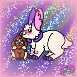 abstract_background ambiguous_gender blush brown_body brown_fur buckteeth digitigrade duo eyes_closed feral floppy_ears fur head_tuft heart_symbol inner_ear_fluff lop_ears markings nuzzling paws pink_blush pink_inner_ear pink_inner_ear_fluff purple_markings scut_tail short_tail sitting size_difference smile snout standing tail teeth tuft whisker_spots whiskers white_body white_fur dapplegraypegasus nintendo pokemon fan_character silver_(cloudpie) buneary generation_4_pokemon generation_8_pokemon pokemon_(species) scorbunny 1:1 2021 digital_drawing_(artwork) digital_media_(artwork) hi_res shaded soft_shading female_(lore) male_(lore)