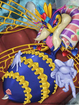 animal_genitalia anthro arthropod_abdomen arthropod_abdomen_cloaca arthropod_abdomen_genitalia cloaca female genitals looking_at_viewer solo spread_cloaca spreading asuka_kurehito conditional_dnp kirby:_triple_deluxe kirby_(series) nintendo queen_sectonia arthropod bee hymenopteran insect 3:4 absurd_res adversarial_noise hi_res