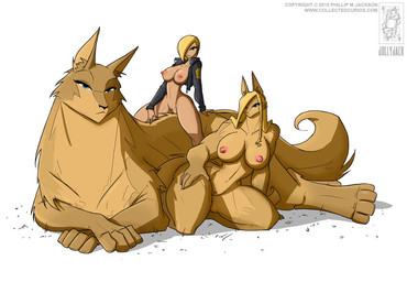abs anthro barefoot big_breasts blonde_hair blue_eyes breasts clothed clothing feet female feral genitals group hair humanoid_pointy_ears jacket long_hair looking_at_viewer muscular muscular_female nipples nude on_top pointy_ears police quadruped riding short_hair simple_background sitting size_difference snout straddling tail text topless topwear vulva white_background wide_hips conditional_dnp jollyjack mythology jo_(jollyjack) canid canine canis mammal mythological_canine mythological_creature werecanid werecanine werecreature werewolf wolf 2012 digital_media_(artwork) url
