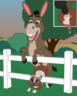 anal anal_orgasm anal_penetration animal_genitalia animal_penis anus ass_up backsack balls bodily_fluids canine_genitalia canine_penis cum cum_from_ass cum_in_ass cum_inside cum_while_penetrated cumshot dripping duo ejaculation equine_genitalia erection feet fence feral feral_on_feral feral_penetrated feral_penetrating feral_penetrating_feral fur genital_fluids genitals hands-free hooves interspecies knot larger_male looking_pleasured male male/male male_penetrated male_penetrating male_penetrating_male open_mouth orgasm orgasm_face outside outside_sex paws penetration penile penile_penetration penis penis_in_ass plant sex sheath simultaneous_orgasms size_difference smaller_male smaller_penetrated smile tail teeth toes tongue tongue_out tree unclejock dreamworks puss_in_boots_(franchise) shrek_(series) donkey_(shrek) perrito_(puss_in_boots) asinus canid canine canis chihuahua domestic_dog donkey equid equine mammal toy_dog 4:5 absurd_res digital_media_(artwork) hi_res
