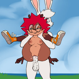 anthro bite biting_lip bodily_fluids clothing duo eyewear female footwear footwear_only full_nelson genital_fluids glasses male mostly_nude nude outside penetration shoes shoes_only vaginal vaginal_fluids vaginal_penetration hexecat converse ollie_(lfswail) phobe_(lfswail) eulipotyphlan hedgehog lagomorph leporid mammal rabbit 1:1 absurd_res hi_res