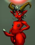 balls big_penis genitals gynomorph horn humanoid_pointy_ears intersex nipple_piercing nipples not_furry penis piercing pointy_ears short_stack solo thick_thighs bolt-s_(artist) demon humanoid imp absurd_res hi_res