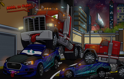 anal anal_orgasm anal_penetration animal_genitalia animal_penis ball_gag billboard blue_eyes bodily_fluids building canine_genitalia canine_penis car cruising cum cum_in_ass cum_inside cum_while_penetrated cumshot detailed_background duo ejaculation erection gag gagged genital_fluids genitals green_eyes hands-free knot looking_pleasured machine male male/male male_on_bottom male_on_top male_penetrated male_penetrating male_penetrating_male night not_furry on_bottom on_top open_mouth orgasm outside outside_sex parking_lot penetration penile penis public sex size_difference smile speech_bubble star street submissive text tire tongue tongue_out vehicle vehicle_penetrated carsphilic audi peterbilt volkswagen_group walmart dire_car dire_machine dire_vehicle living_car living_machine living_vehicle digital_media_(artwork) english_description english_text hi_res