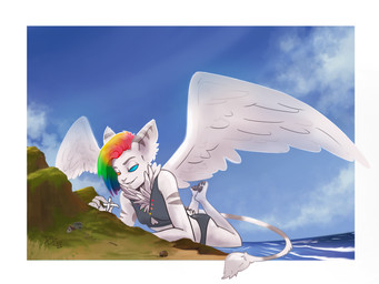 aircraft airplane anthro bikini biped blue_eyes breasts clothed clothing crush female female_anthro island macro macro_anthro macro_female orange_eyes outside sea solo swimwear two-piece_swimsuit vehicle water wind wings purplepawn ratchet_and_clank sony_corporation sony_interactive_entertainment windy_(asterope) lombax mammal colored hi_res