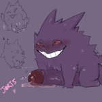 big_penis bodily_fluids feral foreskin genital_fluids genitals huge_penis hyper hyper_genitalia hyper_penis male masturbation penis precum solo jorts_(artist) nintendo pokemon generation_1_pokemon gengar pokemon_(species) 1:1 hi_res