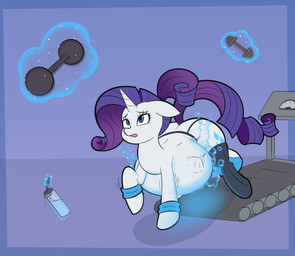 barbell belly big_belly blue_eyes bottle clothed clothed_feral clothing container cutie_mark exercise eyebrows eyelashes female feral fetal_movement garter_belt garter_straps hair hooves horn huge_belly legwear long_hair magic motion_lines open_mouth pregnant pregnant_female pregnant_feral purple_hair purple_tail quadruped solo stockings tail thick_thighs thigh_highs treadmill unicorn_horn water_bottle white_body wristband funble friendship_is_magic hasbro my_little_pony mythology rarity_(mlp) equid equine mammal mythological_creature mythological_equine unicorn hi_res