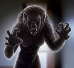 anthro black_nose black_sclera blurred_background breasts claws dark fangs female looking_at_viewer nude open_mouth pawpads sharp_teeth small_breasts solo teeth threatening yellow_eyes viergacht mythology alexis_(the_librarian) canid canine mammal mythological_canine mythological_creature werecanid werecanine werecreature werewolf