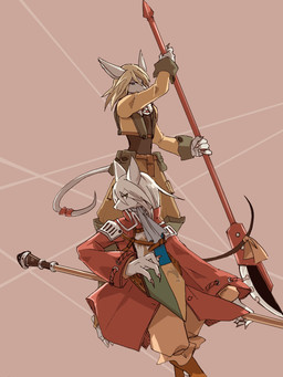4_fingers accessory action_pose anthro biped blonde_hair bottomwear claws clothed clothed_anthro clothed_female clothed_male clothing coat cravat cropped_jacket duo eye_through_hair feet female female_anthro finger_claws fingers fully_clothed fully_clothed_anthro fully_clothed_female fully_clothed_male furgonomics grey_body grey_ears hair holding_melee_weapon holding_object holding_polearm holding_spear holding_weapon kemono looking_at_viewer male male_anthro melee_weapon pants polearm pose pouch_(clothing) red_clothing red_coat red_topwear simple_background snout spear standing tail tail_accessory toe_claws topwear translucent translucent_hair weapon white_hair uni-6 final_fantasy final_fantasy_ix square_enix freya_crescent sir_fratley burmecian mammal rodent 2025 3:4 absurd_res digital_drawing_(artwork) digital_media_(artwork) hi_res shaded