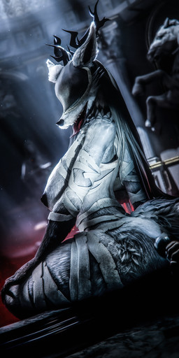 3_toes 5_fingers anthro antlers areola bandage big_breasts big_butt black_areola bleak_ambiance blood blood_on_face bodily_fluids breasts butt chest_tuft claws collar creepy curvy_figure detailed_background detailed_fur detailed_hair duo faceless_character faceless_male feet female female_anthro fingers fur genitals gloves_(marking) hair horn huge_breasts inner_ear_fluff leg_markings looking_at_viewer looking_back male male/female markings mature_anthro mature_female neck_tuft nude open_mouth realistic_fur scary seductive sharp_teeth sitting smile socks_(marking) teeth thick_thighs toe_claws toes tongue tongue_out tuft volumetric_lighting voluptuous white_body white_fur white_hair wide_hips nudaya furromantic_(modeler) bloodborne fromsoftware mythology sony_corporation sony_interactive_entertainment vicar_amelia beast_(bloodborne) canid canine canis mammal monster mythological_canine mythological_creature werecanid werecanine werecreature werewolf wolf 1:2 3d_(artwork) detailed digital_media_(artwork) hi_res