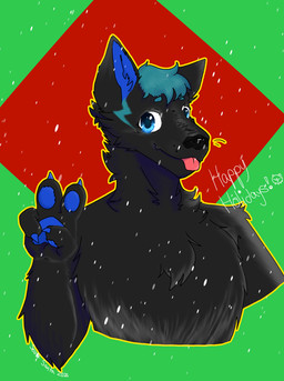 ambiguous_gender annathewerekaiju anthro black_body black_fur blue_ears blue_eyes blue_pawpads fur gynomorph intersex pawpads solo xtroid_(artist) anonymous_artist mythology canid canine mammal mythological_canine mythological_creature werecanid werecanine werecreature werewolf absurd_res hi_res