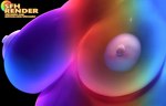 anthro breasts close-up female multicolored_body nipples solo sparklefur text white_nipples lefantis sadflowerhappy rainbow_(sadflowerhappy) ambiguous_species 2022 absurd_res artist_collaboration colorful_theme english_text hi_res url