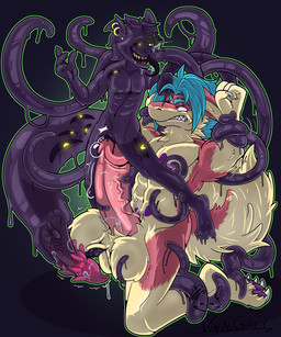 4_fingers ahoge andromorph angry anthro ball_fondling balls balls_on_feet barbed_humanoid_penis barefoot big_balls big_penis black_sclera blue_hair bodily_fluids body_horror bound chair_position claws corruption curled_tail duo ear_piercing ear_ring eyes_on_body feet fingers floating fondling forced from_behind_position front_view fur genital_fluids genitals glowing glowing_eyes goopy hair horror_(theme) huge_penis humanoid_genitalia humanoid_penis hybrid_genitalia hybrid_penis hyper hyper_genitalia hyper_penis imminent_rape imminent_sex intersex intersex/male kneeling leaking_precum long_tongue looking_at_another male masturbation multi_eye muscular muscular_anthro nipple_fetish nipple_play nipples penetration penile_spines penis piercing precum questionable_consent red_body red_fur restrained restrained_by_tentacles reverse_forced_vaginal ring_piercing sex shaking shallow_penetration sharp_teeth suspension tail tail_genitals tail_penis teeth tentacle_masturbation tentacles tongue trembling unusual_anatomy unusual_genitalia_placement unusual_penis_placement unusual_tail vein veiny_penis yellow_body yellow_eyes yellow_fur vinzin_(artist) alpha_(aisu) cin_(vin) canid canine canis domestic_dog fish fox goo_creature husky hybrid mammal marine nordic_sled_dog procyonid raccoon shark spitz symbiote 2025 5:6 absurd_res hi_res