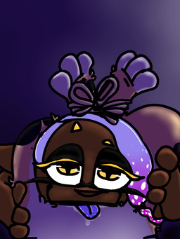 anthro between_thighs bodily_fluids bound brown_body brown_skin crossed_legs cunnilingus dark_body dark_skin duo eyelashes female hands_on_legs hands_on_thighs legs_tied licking lying male male/female on_back oral paws pseudo_hair saliva saliva_on_tongue sex tentacle_hair tentacles thighs_up tongue tongue_out vaginal yellow_eyes yellow_tentacles vobolni317 nintendo splatoon dawn_(vobolni317) frye_(splatoon) aquatic canid canine canis cephalopod domestic_dog humanoid hybrid inkling mammal mollusk 3:4 hi_res