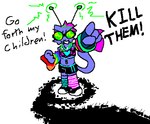 >:d antennae_(anatomy) anthro arm_warmers armwear bottomwear bra bracelet clothing eyewear female gesture glowing glowing_antennae glowstick_necklace goggles green_antennae green_eyewear green_goggles green_hair green_highlights hair hand_gesture highlights_(coloring) jewelry legwear magenta_hair magenta_highlights mismatched_socks missing_texture multicolored_armwear multicolored_clothing pointing pointing_at_viewer rainbow_armwear rainbow_clothing shorts sports_bra text thigh_highs underwear atomic_cat j4m jam_(character) ant arthropod domestic_cat felid feline felis hybrid hymenopteran insect mammal 2023 english_text low_res